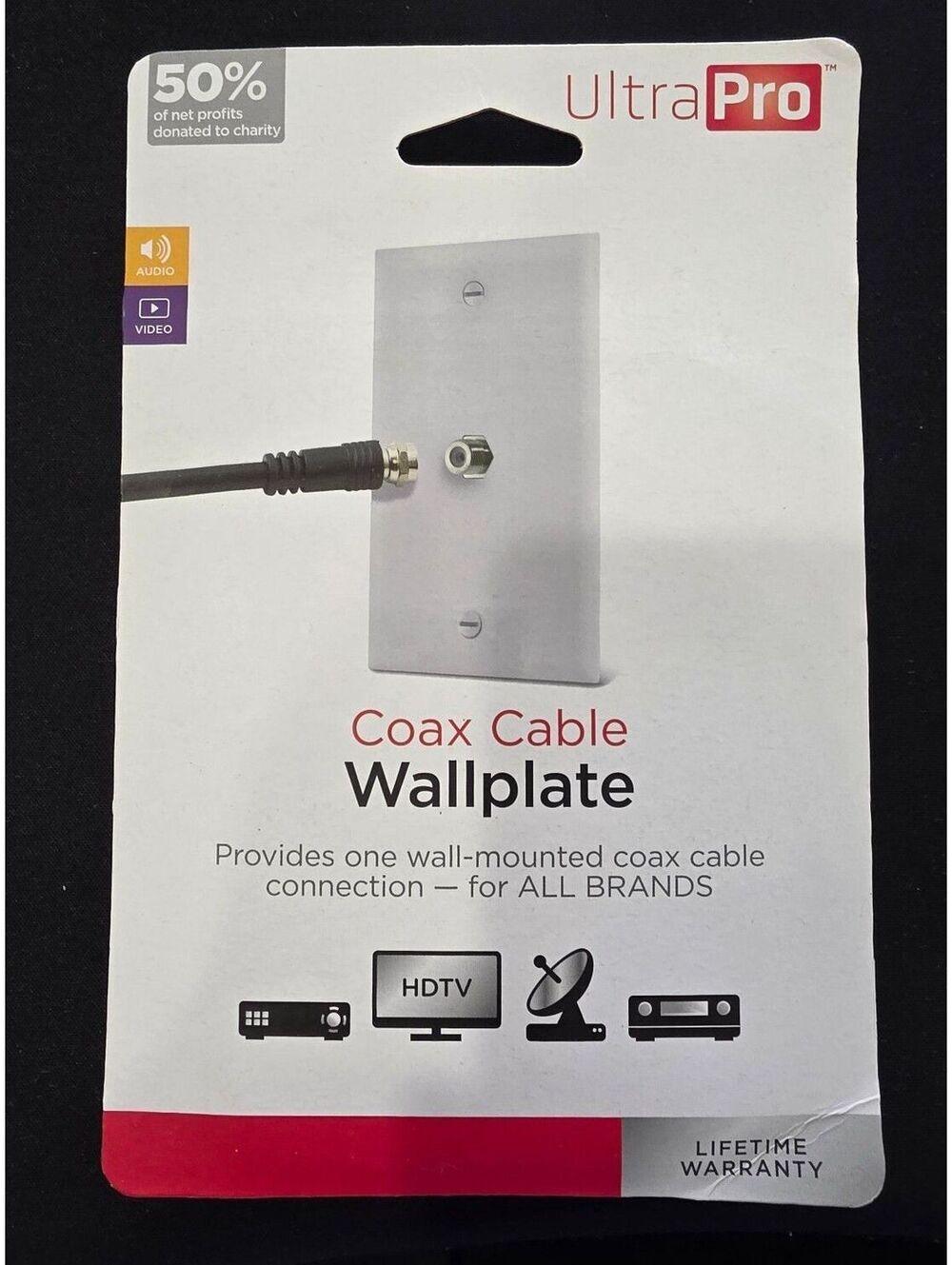 Coax Cable Wallplate Ultra Pro 52168 Cable HDTV video and audio